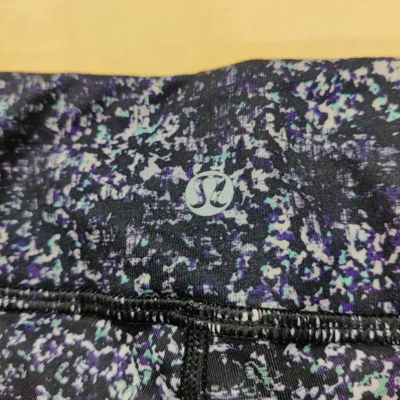 Lululemon Journey Crop Women's Rocky Road Sand Dune Black Mesh Leggings Size 6 - Picture 3 of 6